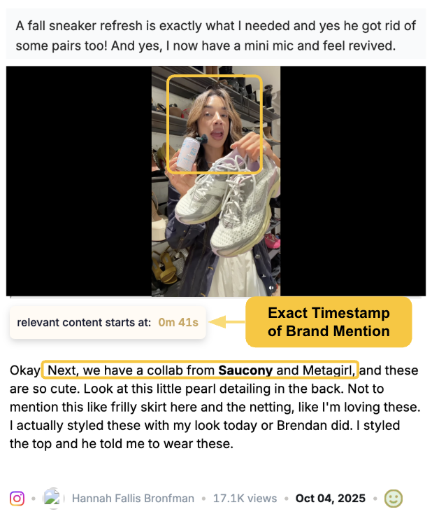 Influencer facial recognition using Pendulum's advanced AI tools